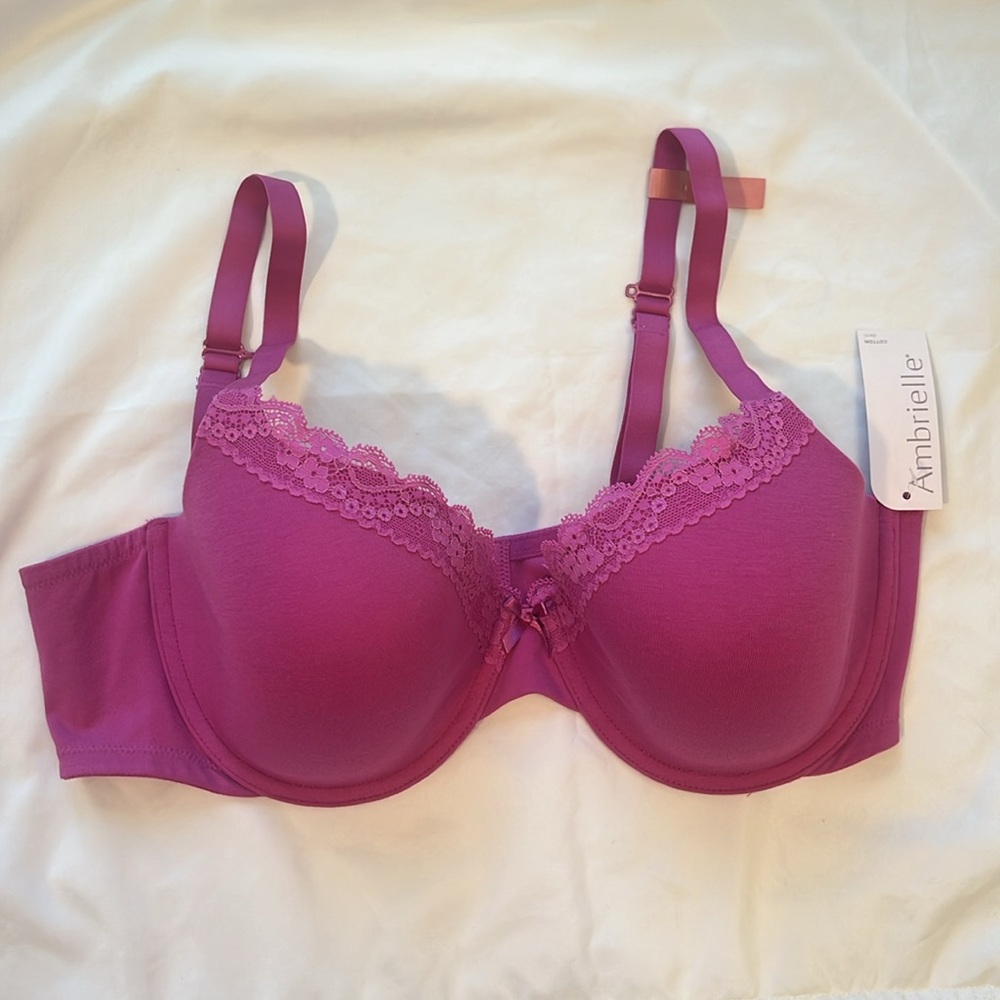 Ambrielle Pink Cotton Bra 38D